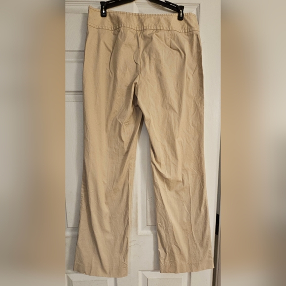 J. CREW Stretch Women's Wide Leg Pants SIZE 8 Light Khaki Pre-Owned - Picture 3 of 4